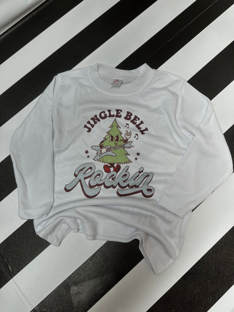 Jingle Bell Rocking White Long Sleeve RTS 3T/Imperfect