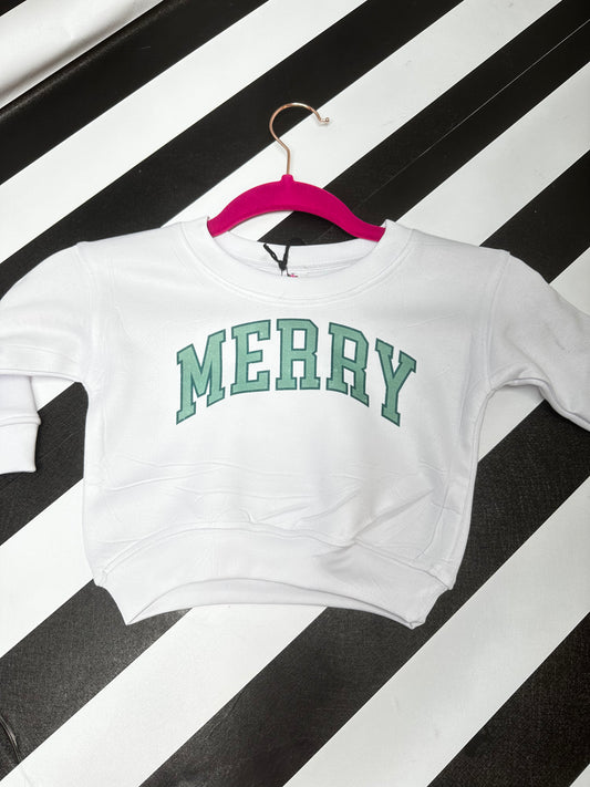 Merry White Sweatshirt RTS 12-18 mos